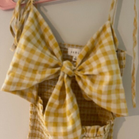 Mable yellow gingham plaid dress size small - Picture 10 of 14